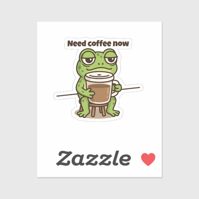 Funny Frog Coffee Meme Cartoon Sticker (Sheet)