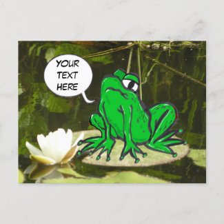 Funny Frog Cust. Text Postcard