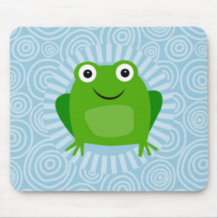 Funny Frog - Cute Froggy On Blue Mouse Pad