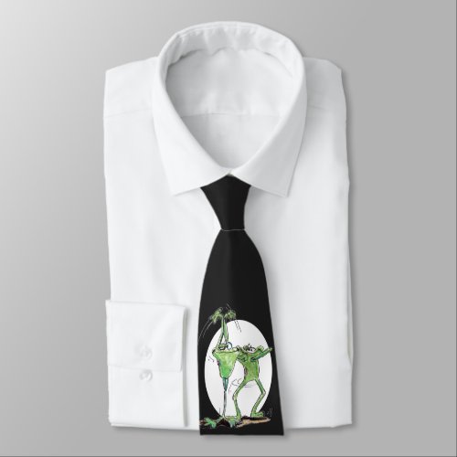 Funny frog drawing neck tie