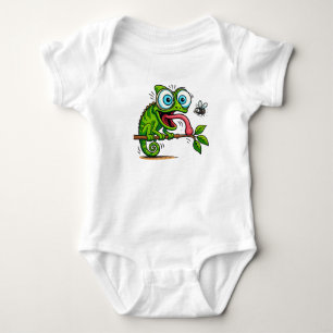 Funny Frog Eating Donut Baby Bodysuit - Cute