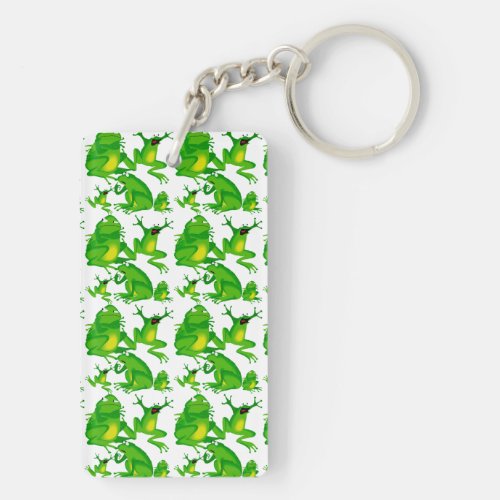 Funny Frog Emotions Angry Mad Curious Scared Frogs Keychain