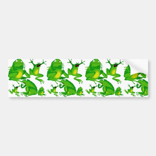 Funny Frog Emotions Mad Curious Scared Frogs Bumper Sticker