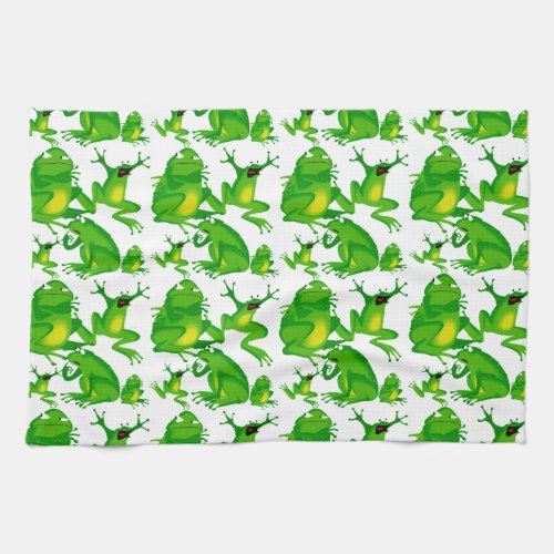 Funny Frog Emotions Mad Curious Scared Frogs Towel