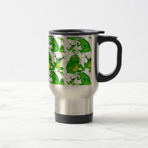 Funny Frog Emotions Mad Curious Scared Frogs Travel Mug