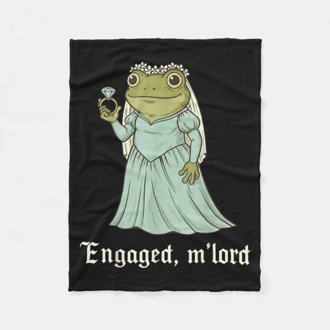Funny Frog Engagement Matching Couples Tee Snarky  Fleece Blanket (Front)