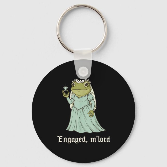 Funny Frog Engagement Matching Couples Tee Snarky  Keychain (Front)