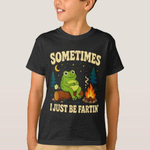 Funny frog fart joke camping campfire animal humor T-Shirt