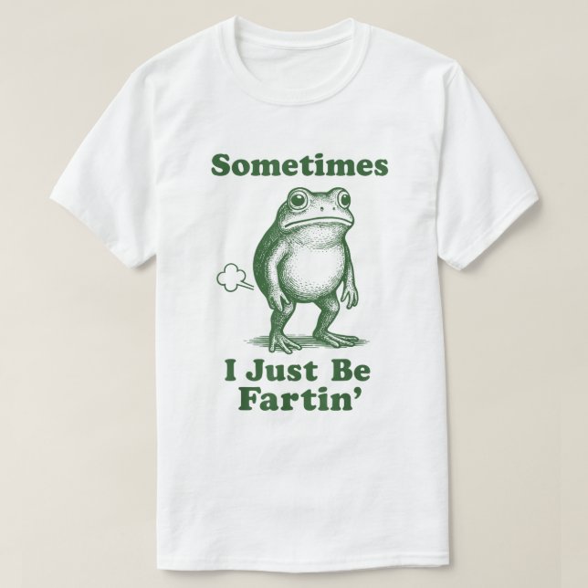 Funny Frog Fartin’ Meme Design T-Shirt (Design Front)
