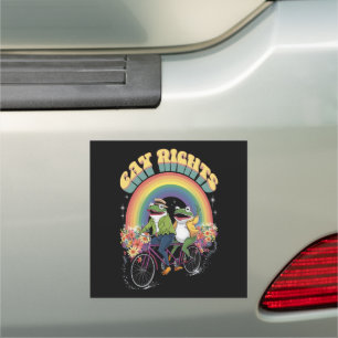 Funny Frog Gay Rights LGBT Rainbow Pride Month  Car Magnet