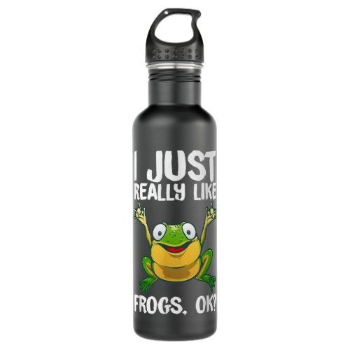 Funny Frog Gift For Kids Men Women Cool Tadpole Fr Stainless Steel Water Bottle