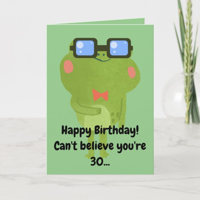 Funny Frog Green Son 30th Birthday Card (Front)