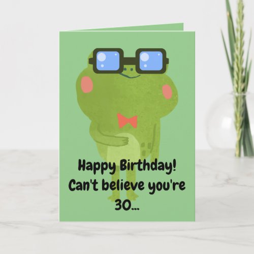 Funny Frog Green Son 30th Birthday Card