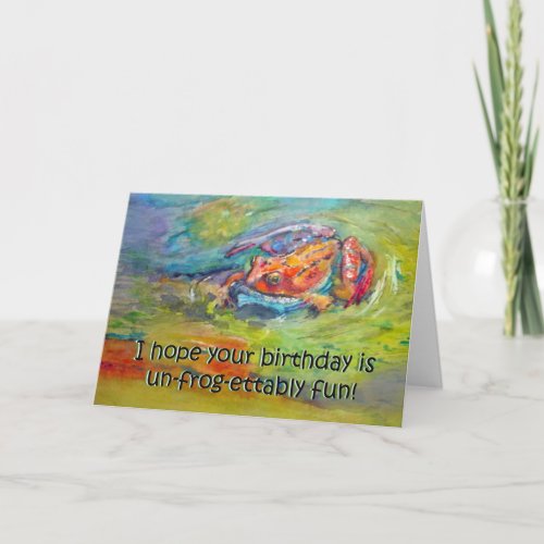 Funny Frog Happy Birthday Humor Greeting Card