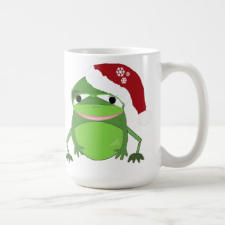 Funny Frog in a Santa Hat Coffee Mug