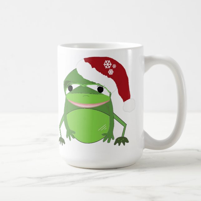 Funny Frog in a Santa Hat Coffee Mug (Right)