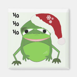 Funny Frog in a Santa Hat Magnet