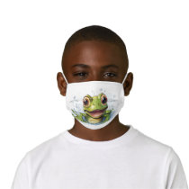 Funny frog kids' cloth face mask