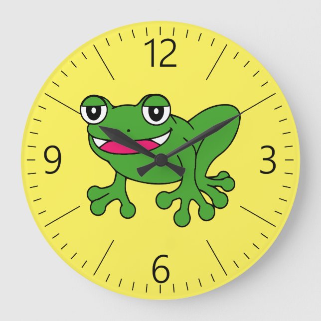 Funny frog large clock (Front)