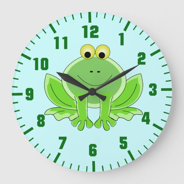 funny frog large clock (Front)