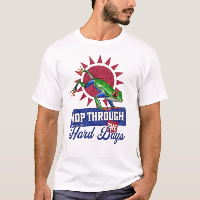 Colorful Frog Hop Through Hard Days T-Shirt