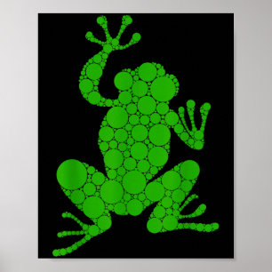 Funny Frog Lovers Polka Dot Art Student Happy Dot  Poster