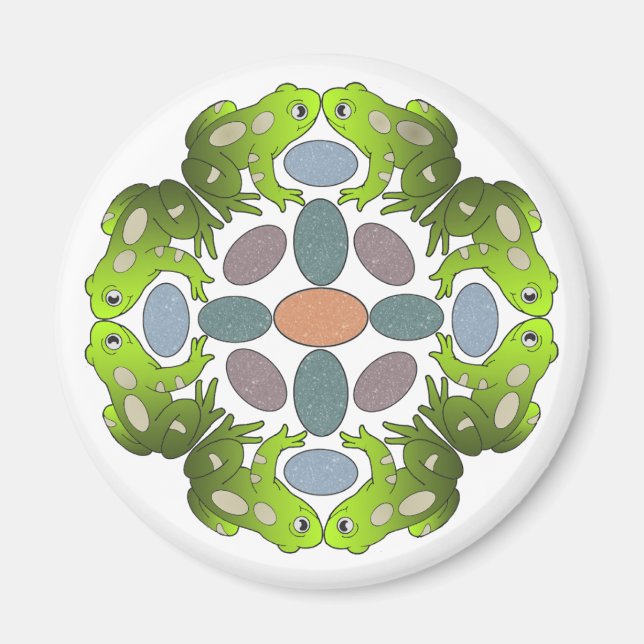 Funny Frog Mandala Magnet (Front)