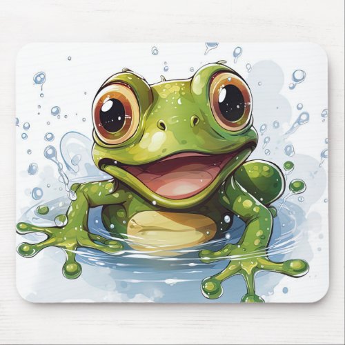 Funny frog mouse pad