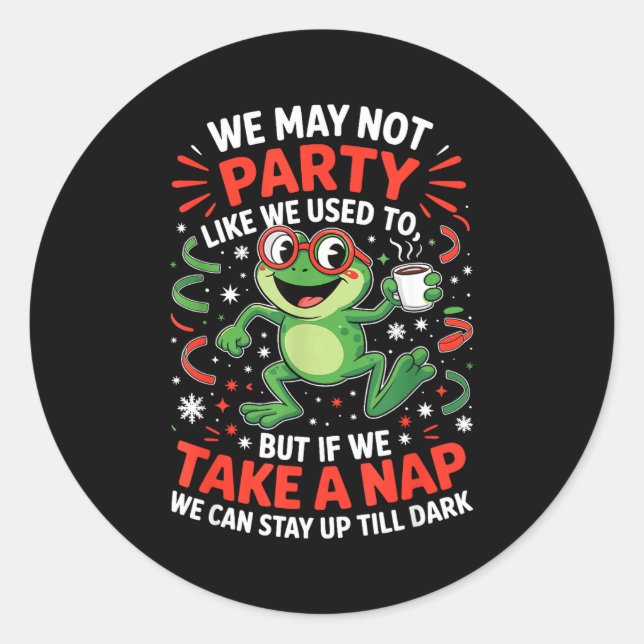 Funny Frog Nap Party For Sleep Lovers And Amphibia Classic Round Sticker (Front)