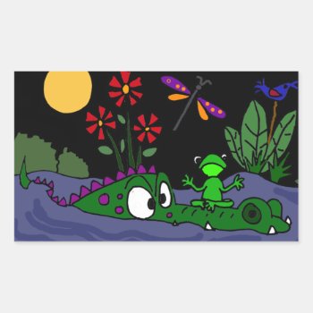 Funny Frog On Alligator Nose Stickers by tickleyourfunnybone at Zazzle