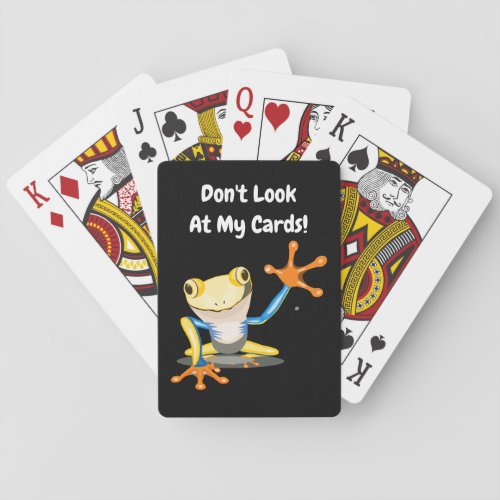 Funny Frog Playing Cards Dont Look
