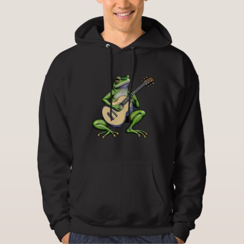 Funny Frog Playing Guitar Hoodie