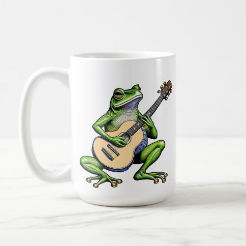 Funny Frog Playing Guitar Personalized Coffee Mug