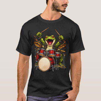 Funny Frog Playing Guitar Rock And Roll For T-Shirt