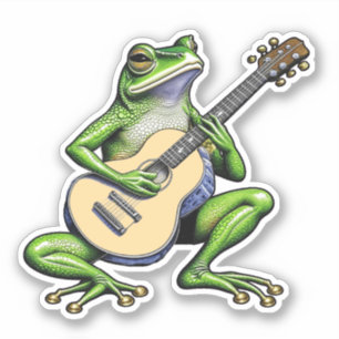 Funny Frog Playing Guitar Sticker