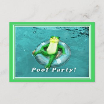 Funny Frog Pool Party Invitation by PaperExpressions at Zazzle