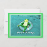 Funny Frog Pool Party Invitation at Zazzle