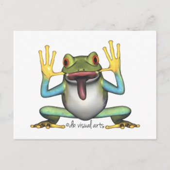 Funny Frog Postcard Post Card by dbvisualarts at Zazzle