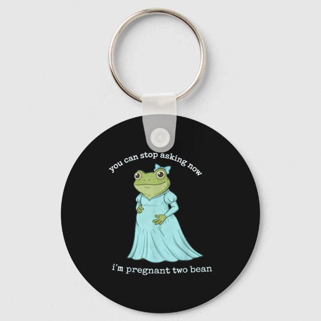 Funny Frog Pregnancy Announcement Medieval Pregnan Keychain (Front)