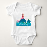 Funny Frog Prince and the Sweet Little Mermaid Baby Bodysuit
