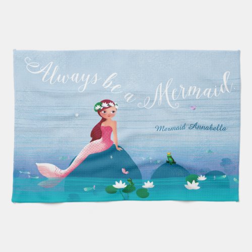 Funny Frog Prince and the Sweet Little Mermaid Towel