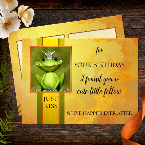 Funny Frog Prince Birthday Postcard