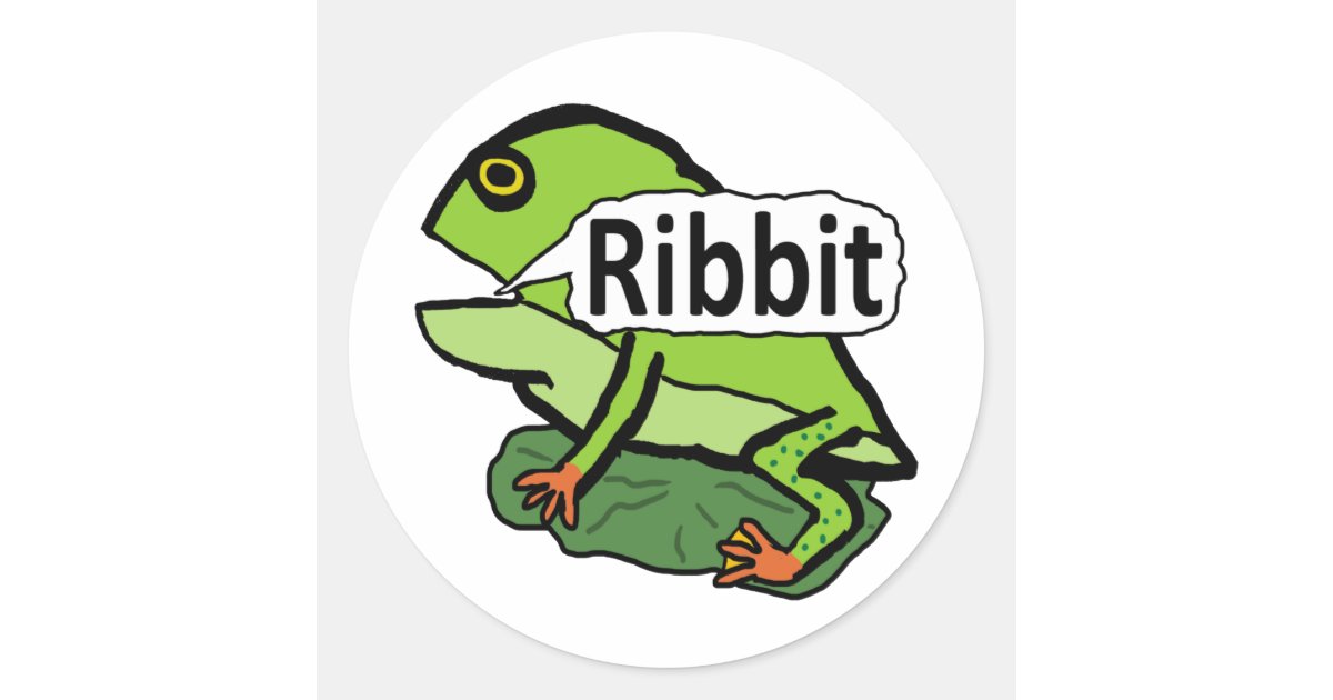Funny Frog Ribbit Classic Round Sticker | Zazzle