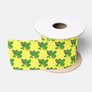 Funny frog satin ribbon