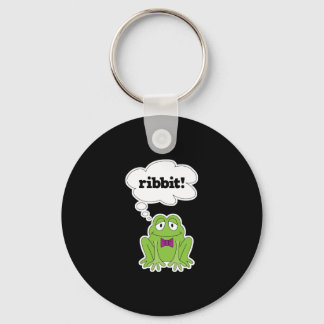 funny frog saying ribbit keychain