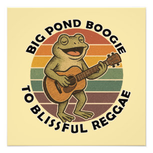 funny frog singing photo print
