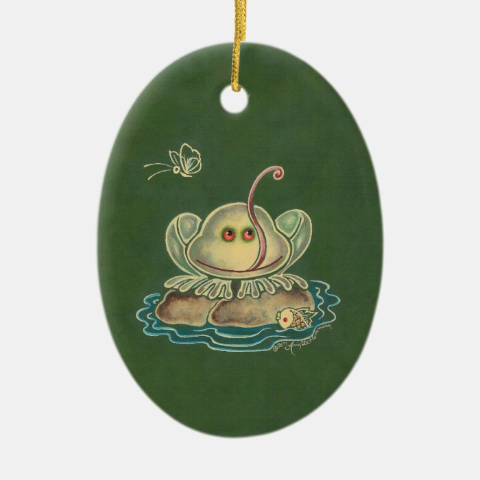 Frog Butterfly Funny Christmas Ornament