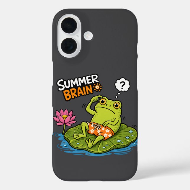 Funny Frog Summer Brain|Silly Frog Cartoon  Case-Mate iPhone Case (Back)