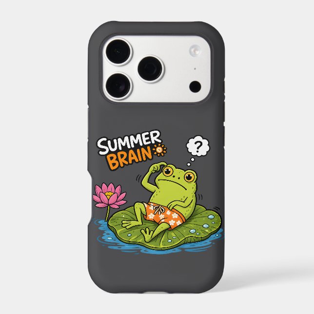 Funny Frog Summer Brain|Silly Frog Cartoon  Case-Mate iPhone Case (Back)