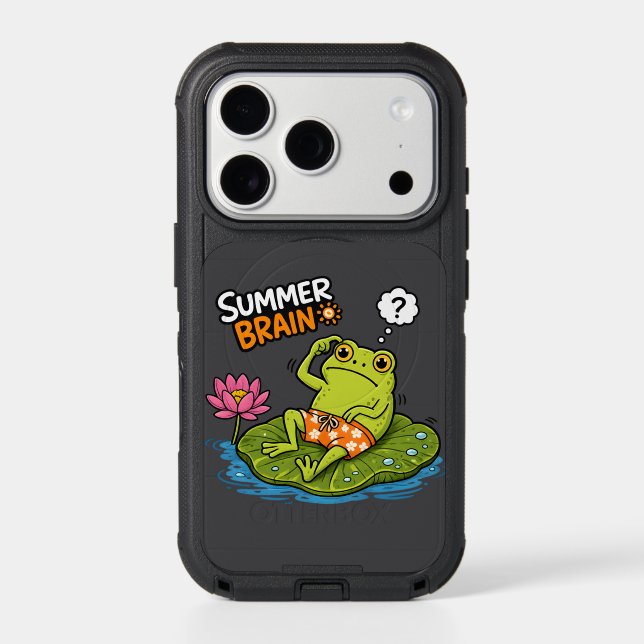 Funny Frog Summer Brain|Silly Frog Cartoon  Otterbox iPhone Case (Back)